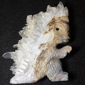 Hand carved quartz Lizard